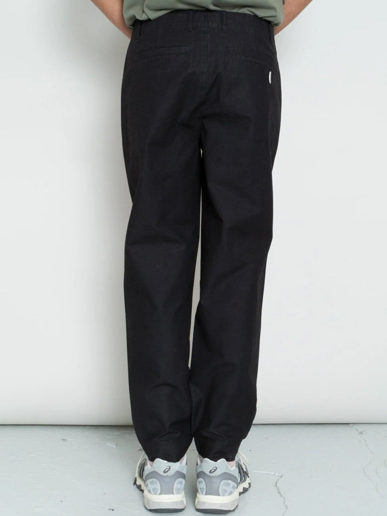 Folk Assembly Pant in Soft Black Linear Texture