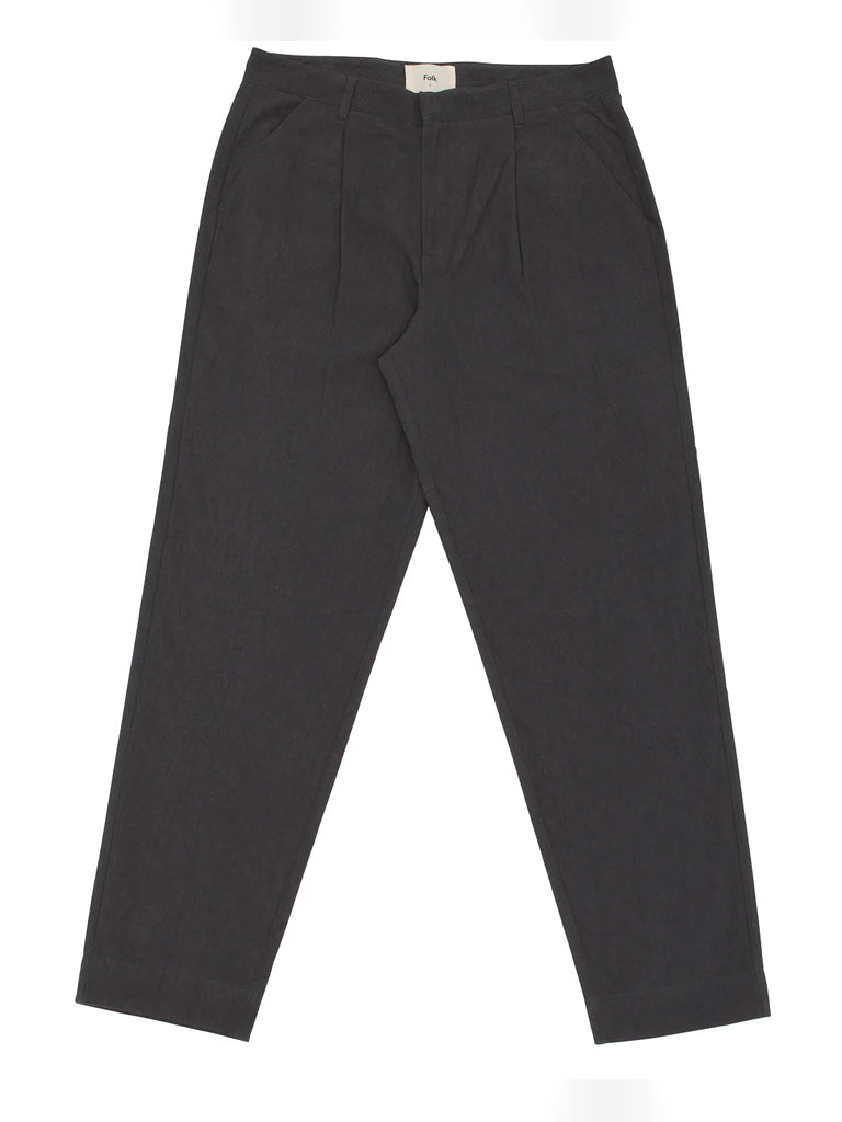 Folk Assembly Suit Trouser in Graphite Crinkle