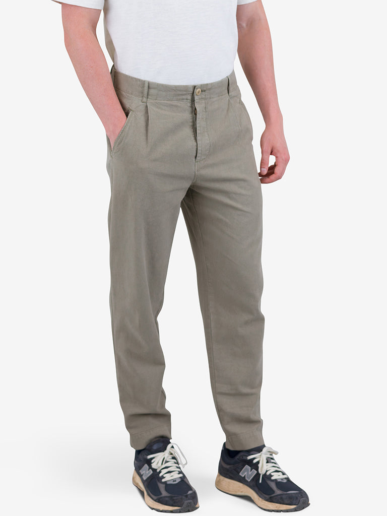 Folk Assembly Trouser in Sage Cotton Linen