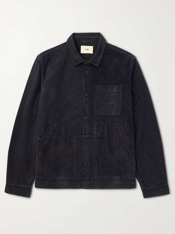 Folk Assembly Worker Jacket in Soft Black Cord