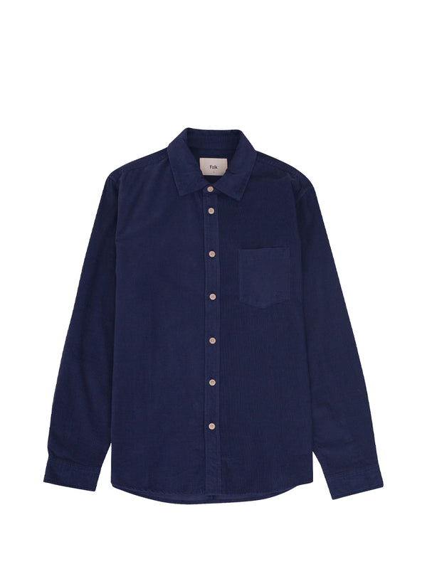 Folk Direction Babycord Shirt in Washed Ink 