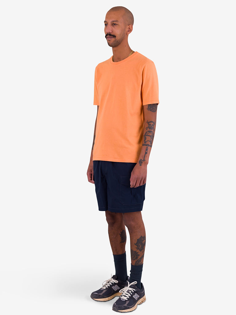 Folk Contrast Sleeve T-Shirt in Faded Orange