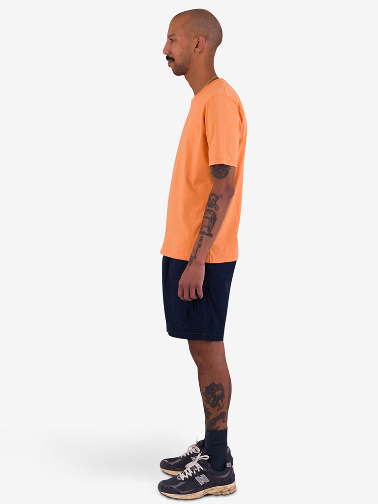 Folk Contrast Sleeve T-Shirt in Faded Orange