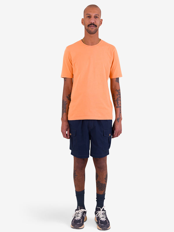 Folk Contrast Sleeve T-Shirt in Faded Orange