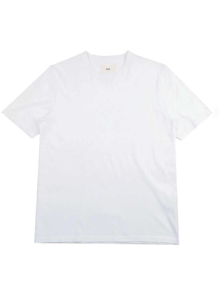 Folk Contrast Sleeve T-Shirt in White