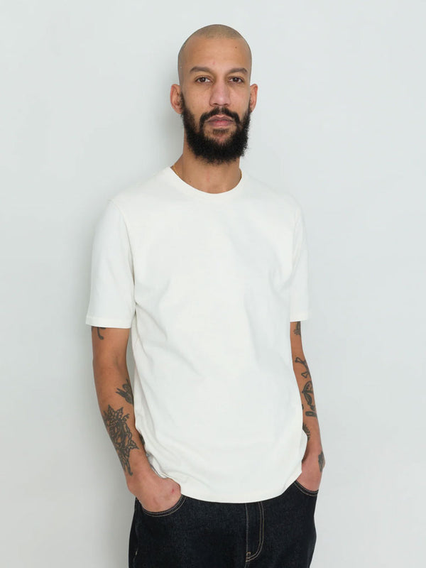 Folk Contrast Sleeve Tee in Ecru