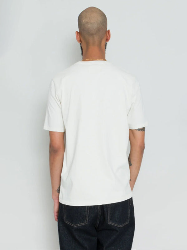 Folk Contrast Sleeve Tee in Ecru