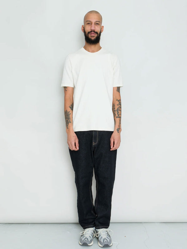 Folk Contrast Sleeve Tee in Ecru