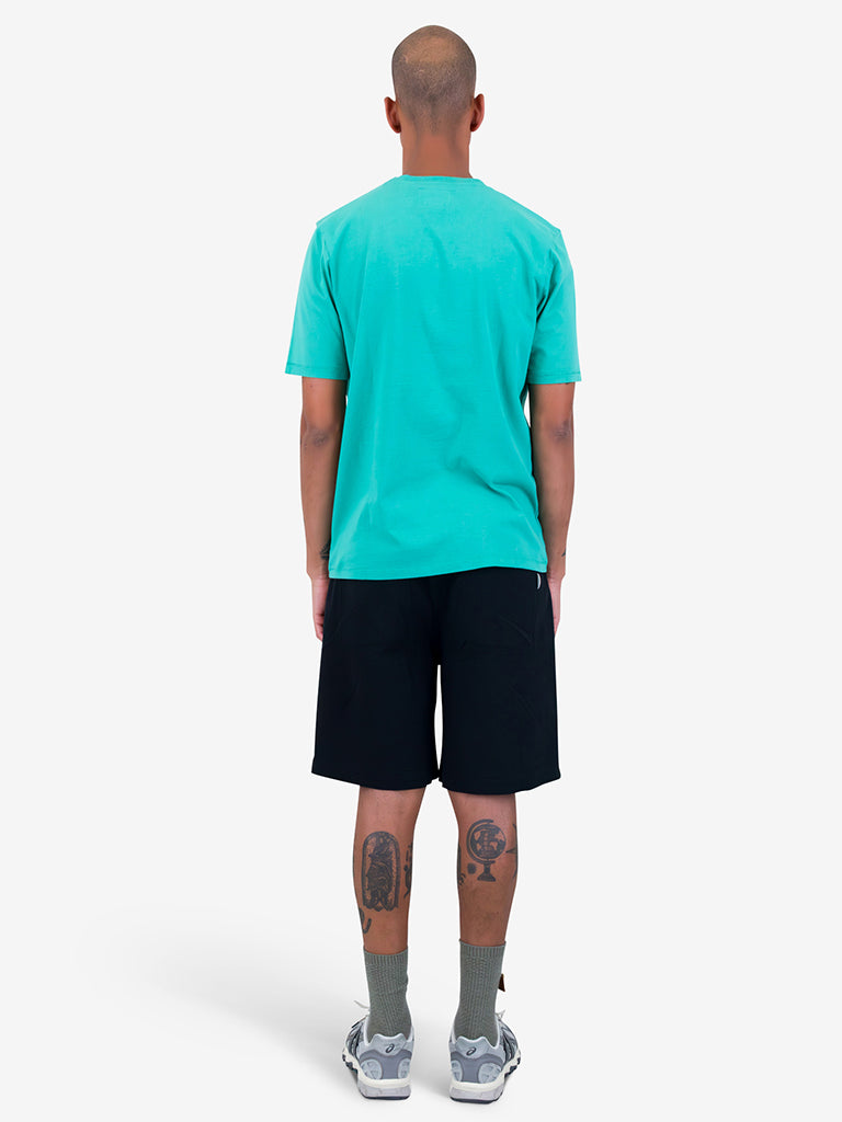 Folk Contrast Sleeve Tee in Tropical Green