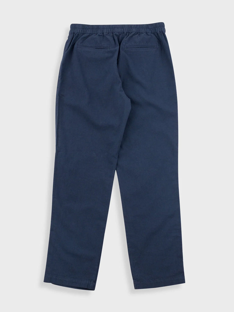 Folk Cotton Linen Drawcord Trouser in Soft Navy