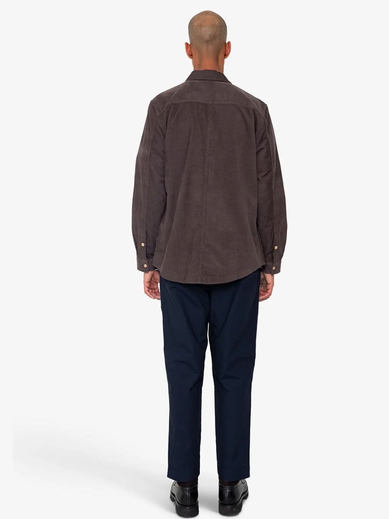Folk Direction Babycord Shirt in Black Grape