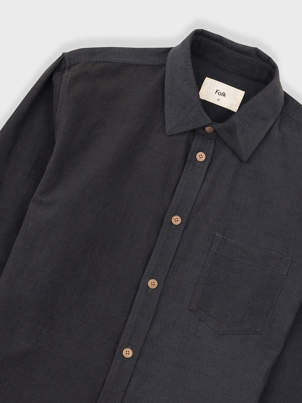 Folk Direction Babycord Shirt in Charcoal