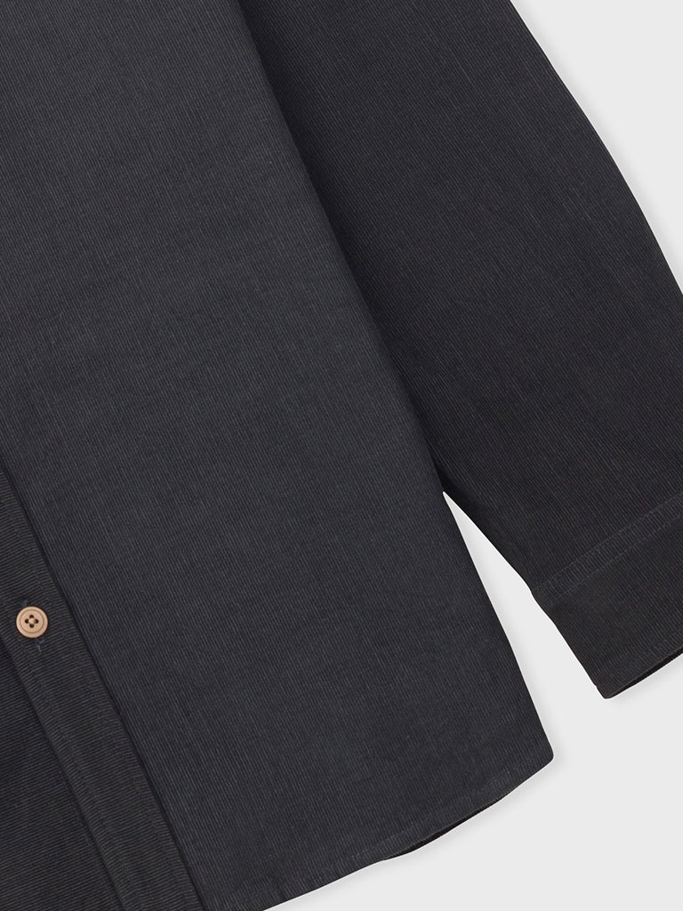 Folk Direction Babycord Shirt in Charcoal