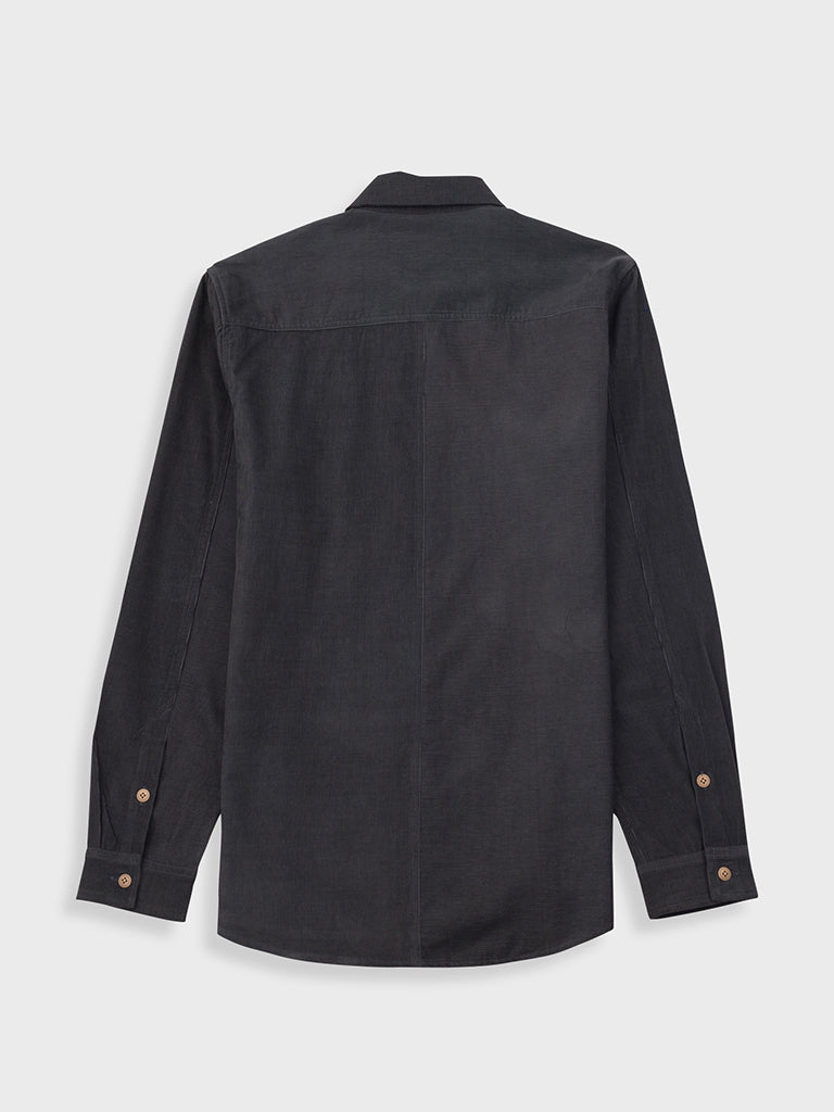 Folk Direction Babycord Shirt in Charcoal