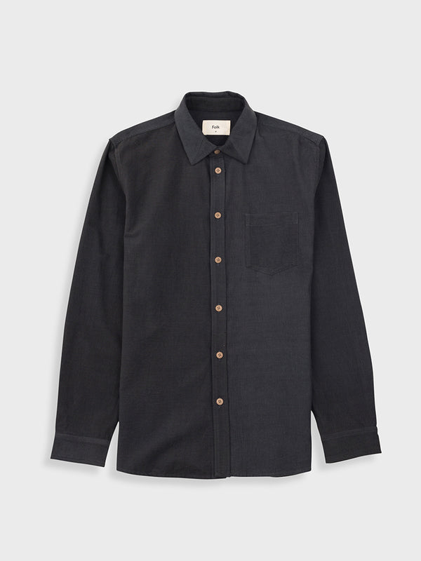 Folk Direction Babycord Shirt in Charcoal