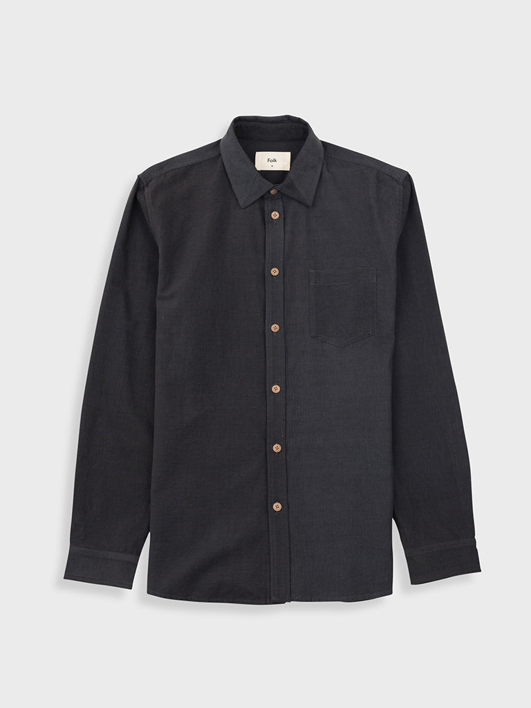 Folk Direction Babycord Shirt in Charcoal
