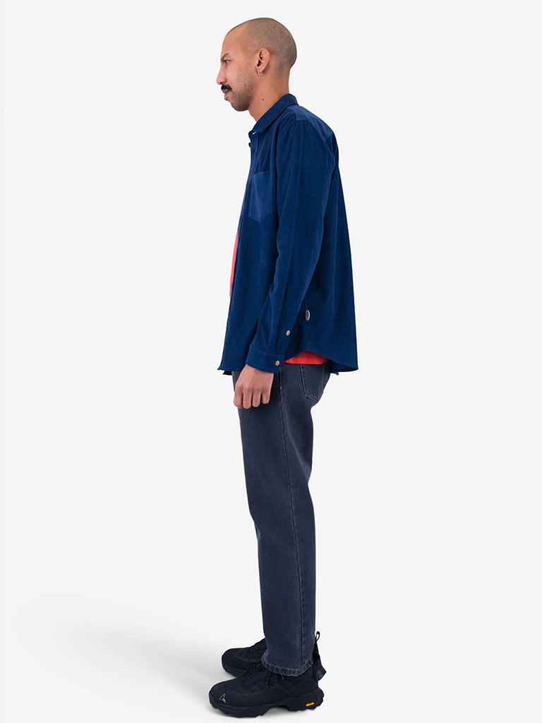 Folk Direction Babycord Shirt in Washed Ink