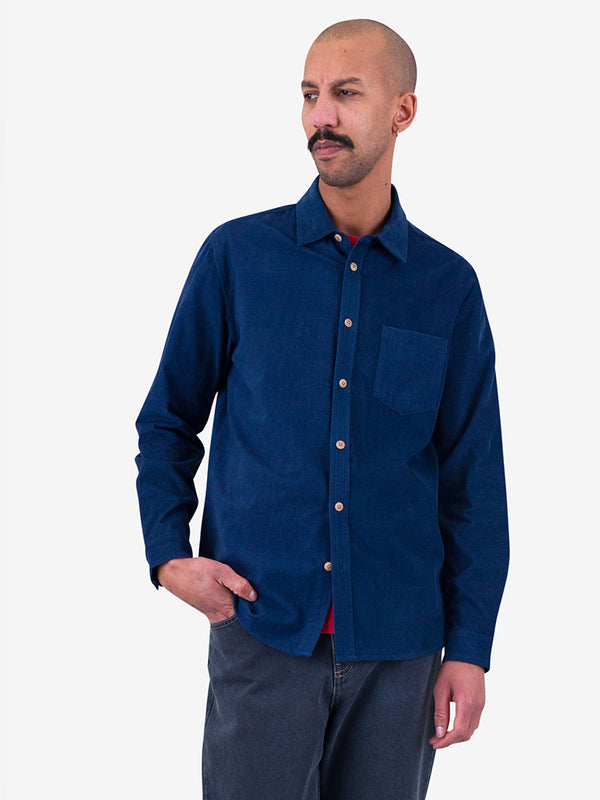 Folk Direction Babycord Shirt in Washed Ink
