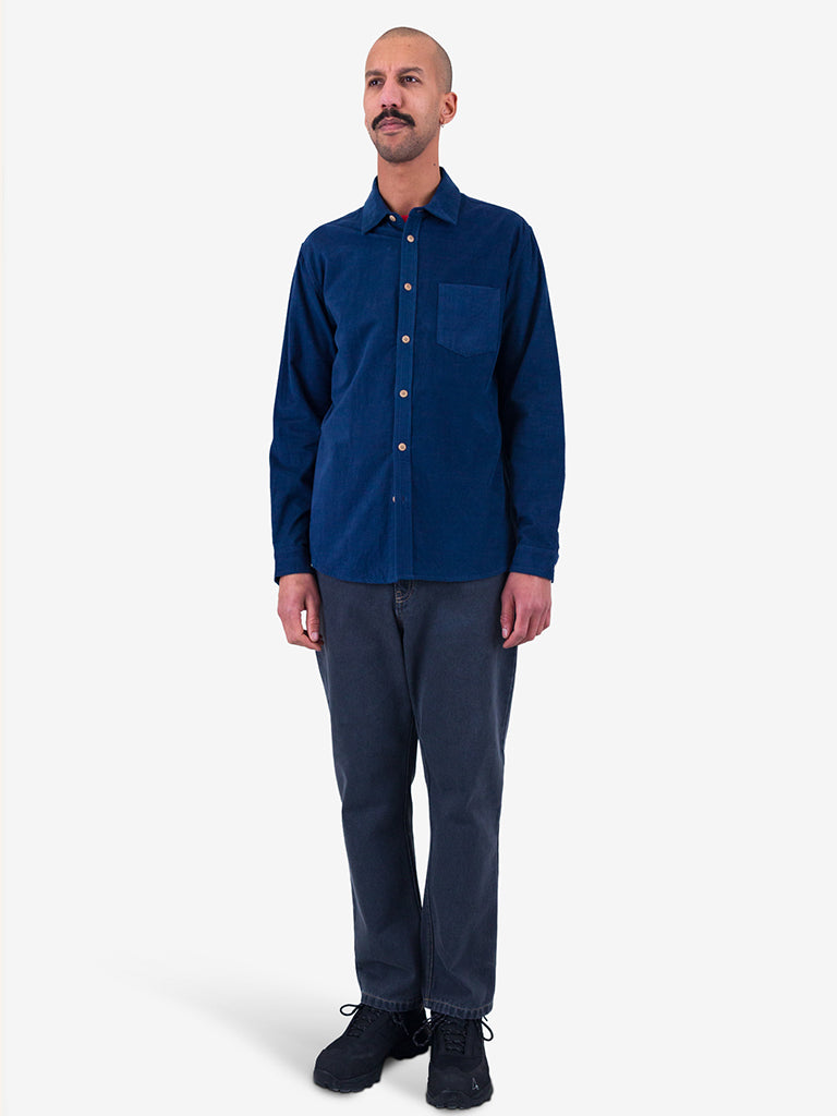 Folk Direction Babycord Shirt in Washed Ink