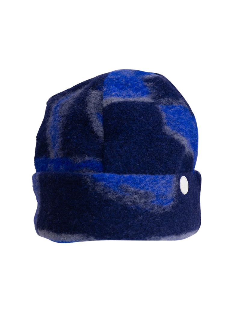 Folk Fleece Beanie in Blue Multi