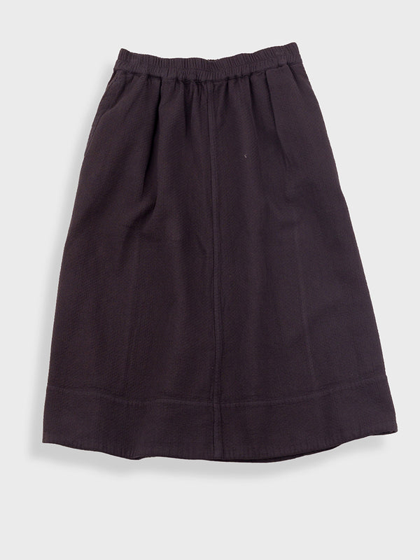 Folk Full Seam Skirt in Black Basketweave