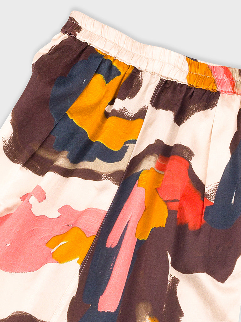 Folk Full Seam Skirt in Impasto Satin Print