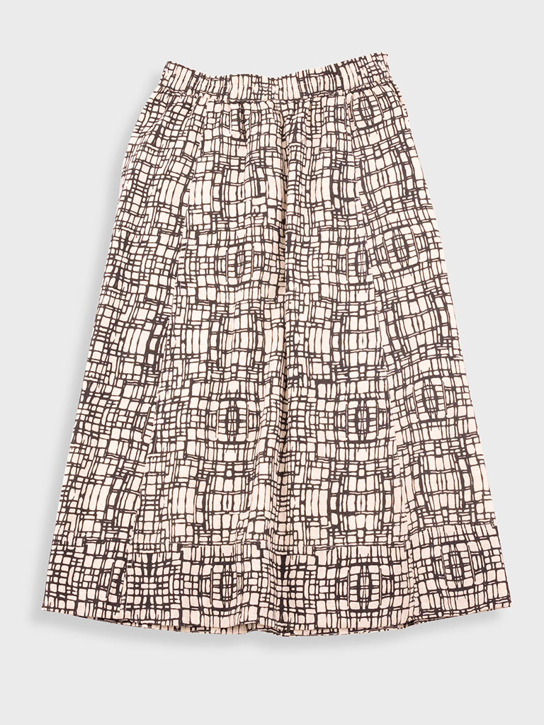 Folk Full Seam Skirt in Maze Print