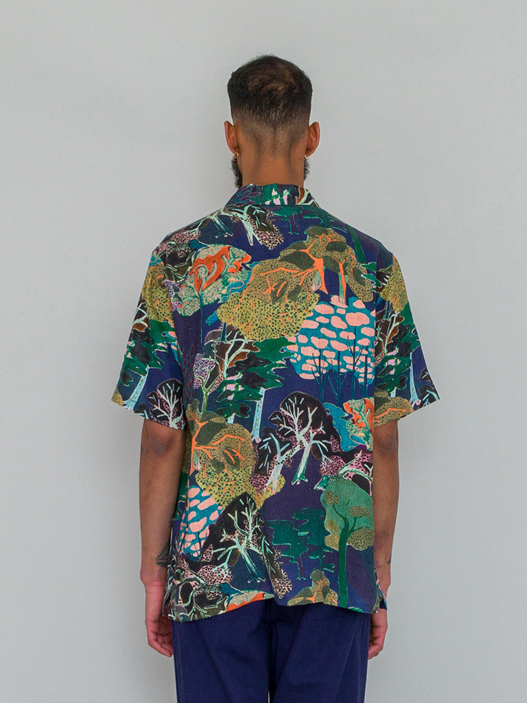 Folk Gabe Shirt in Forest Print Multi