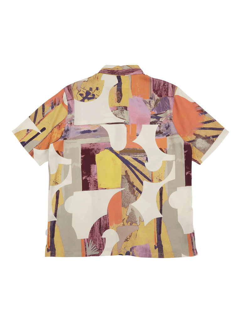 Folk Gabe Shirt in Cut Out Print Coral Multi