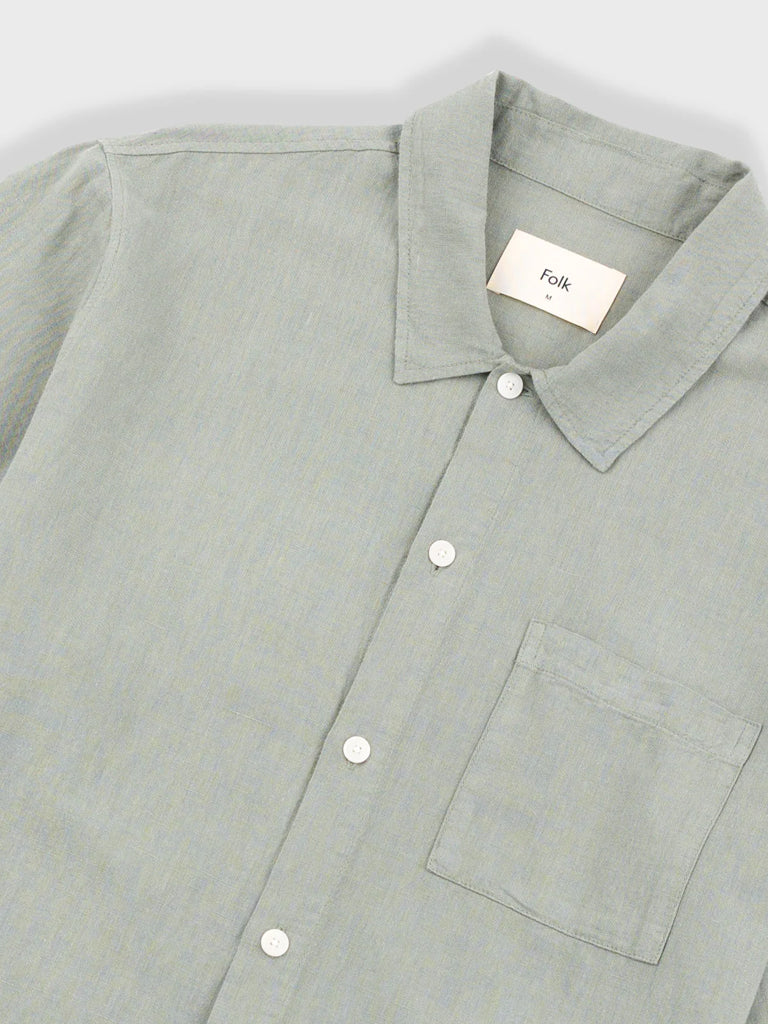 Folk Gabe Shirt in Light Sage