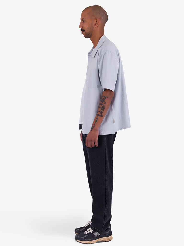 Folk Gabe Shirt in Mineral Blue