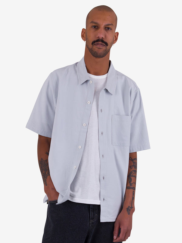 Folk Gabe Shirt in Mineral Blue