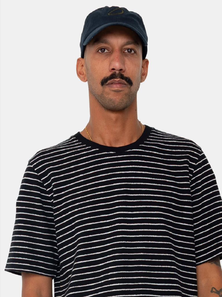 Folk Herringbone Cap in Navy