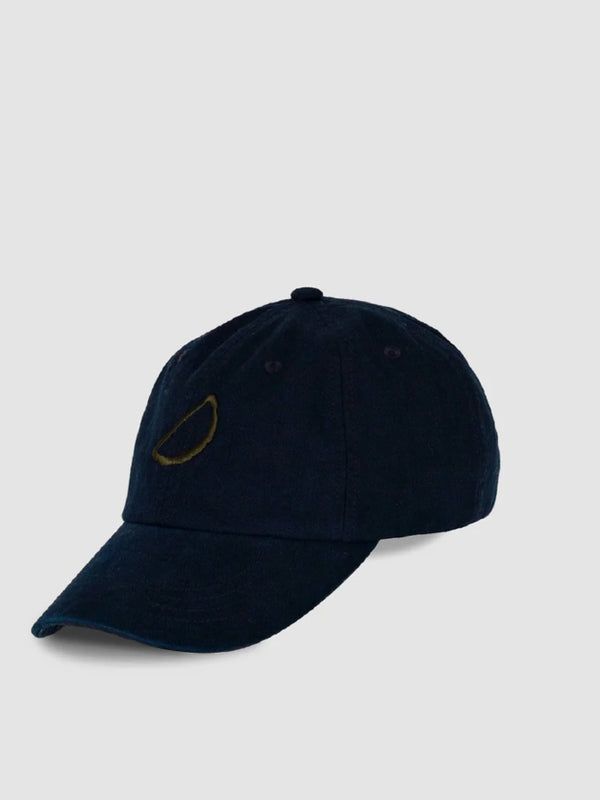 Folk Herringbone Cap in Navy