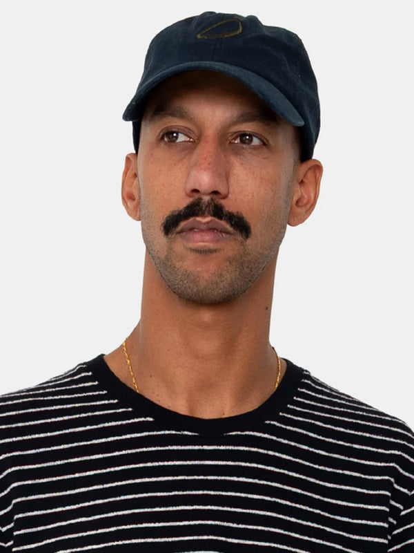 Folk Herringbone Cap in Navy