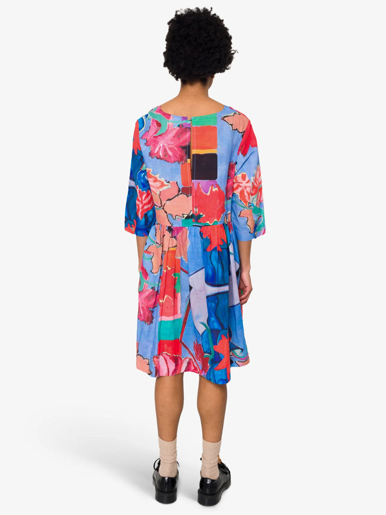 Folk Joanna Day Dress in Blue Tulip