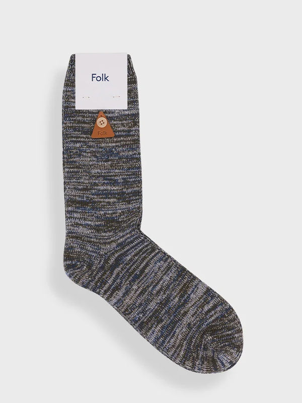 Folk Melange Socks in Dark Sage Mix