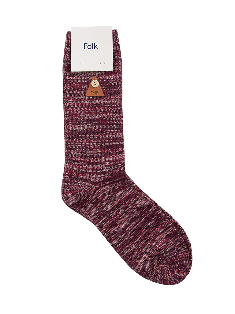 Folk Melange Socks in Pomegranate Mix