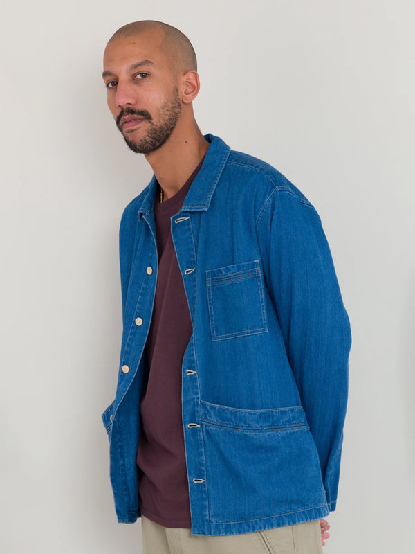 Folk Meyer Shirt in Herringbone Denim