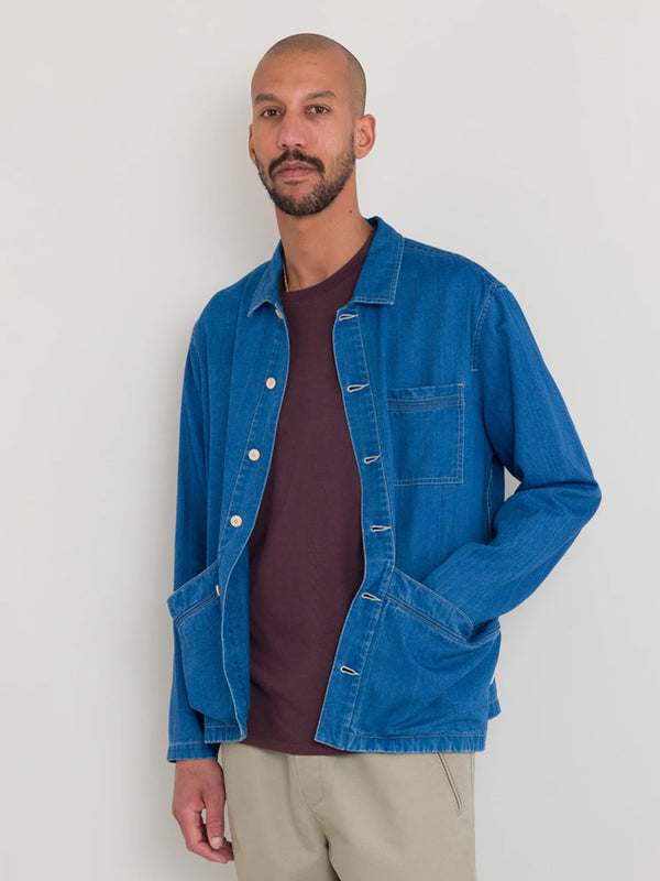 Folk Meyer Shirt in Herringbone Denim