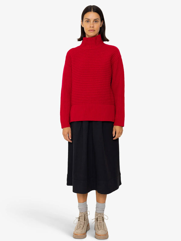 Folk Open Funnel Neck Jumper in Carnation