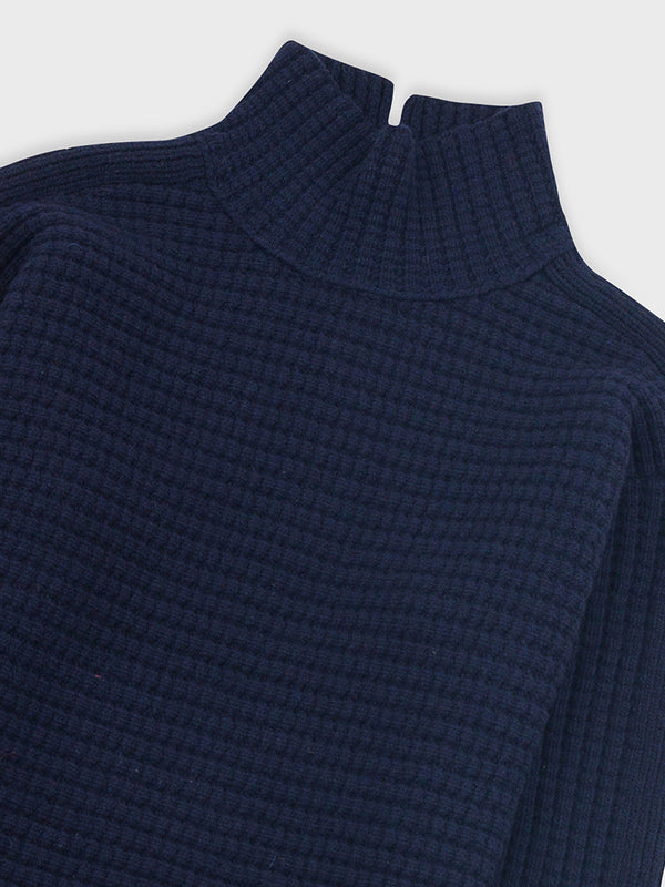 Folk Open Funnel Neck Jumper in Navy
