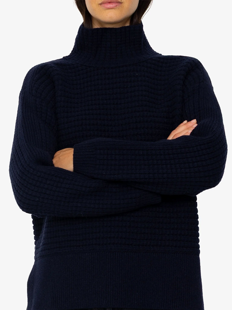 Folk Open Funnel Neck Jumper in Navy