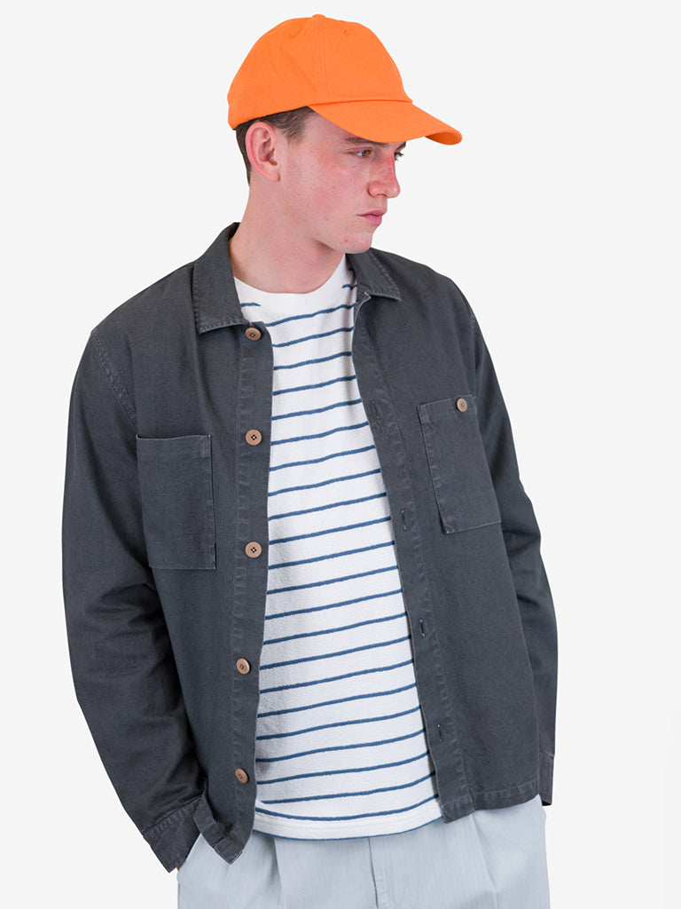 Folk Overshirt in Charcoal Hemp Canvas