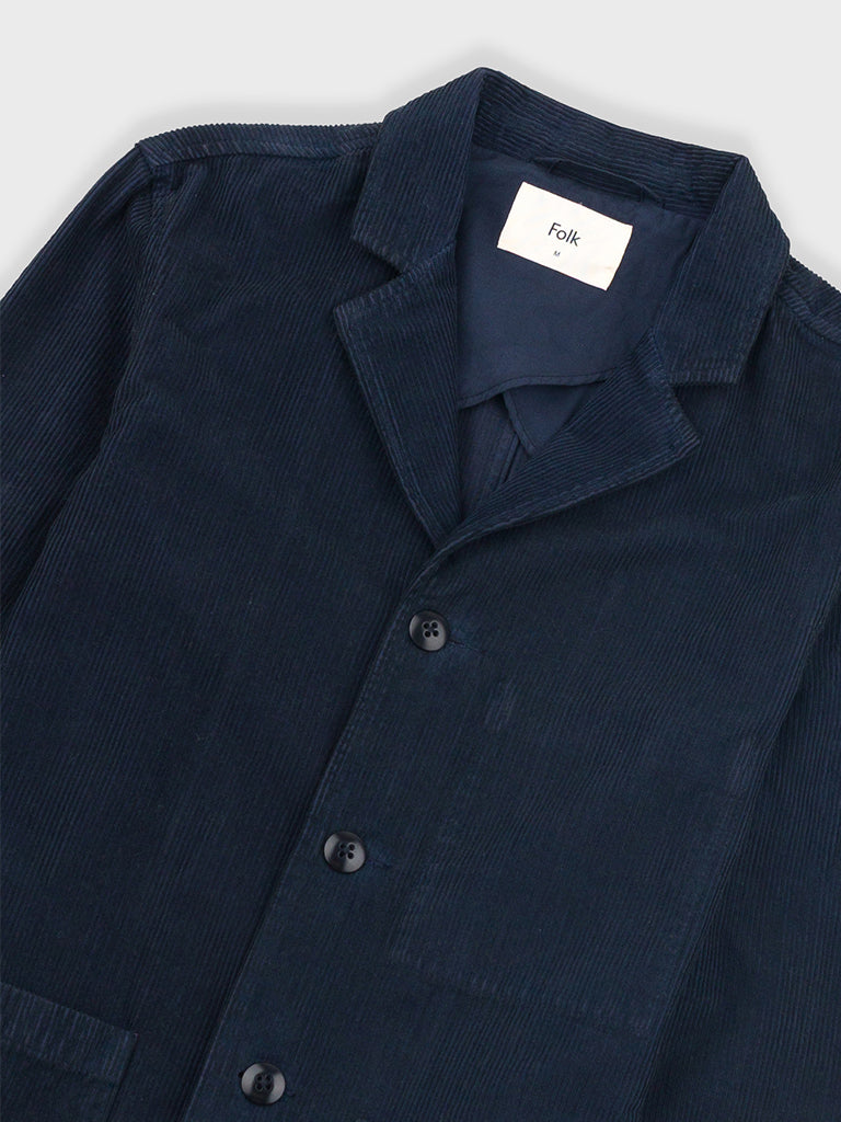 Folk Patch Jacket in Navy Cord