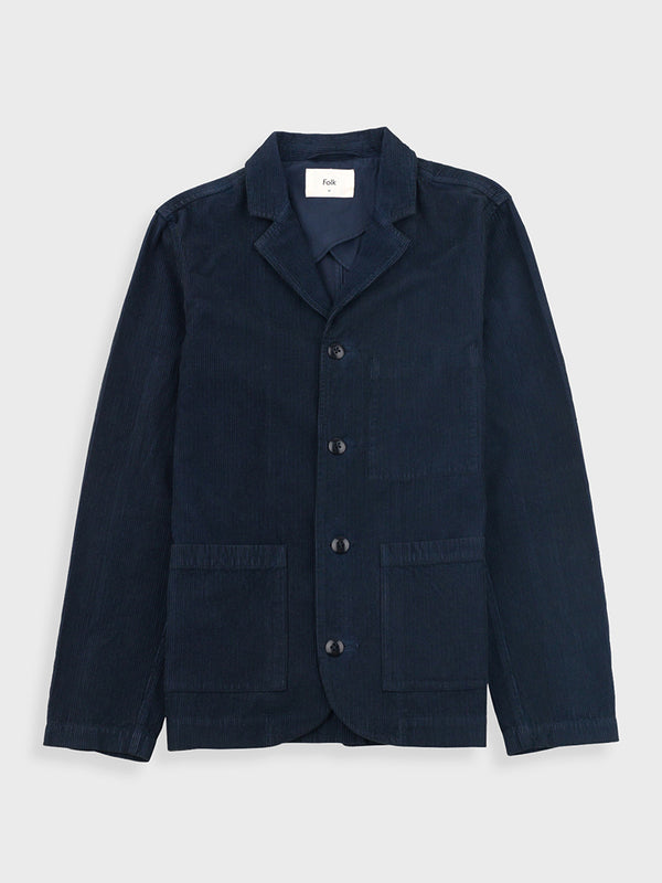 Folk Patch Jacket in Navy Cord