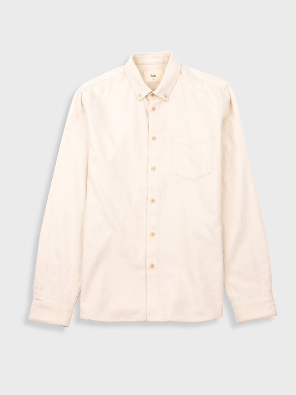 Folk Relaxed Fit Shirt in Ecru Flannel