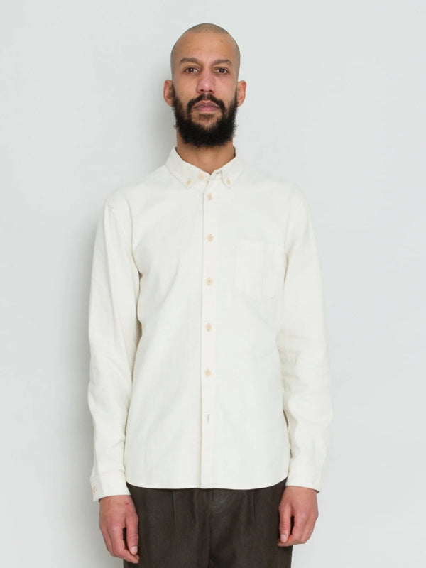 Folk Relaxed Fit Shirt in Ecru Flannel