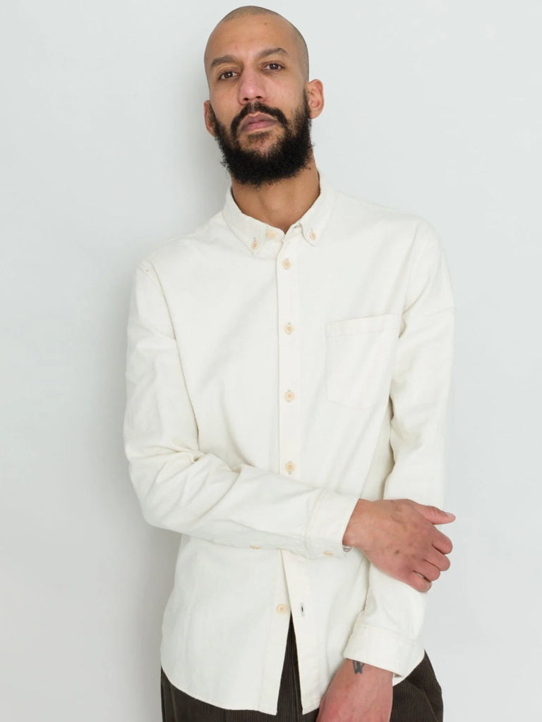 Folk Relaxed Fit Shirt in Ecru Flannel