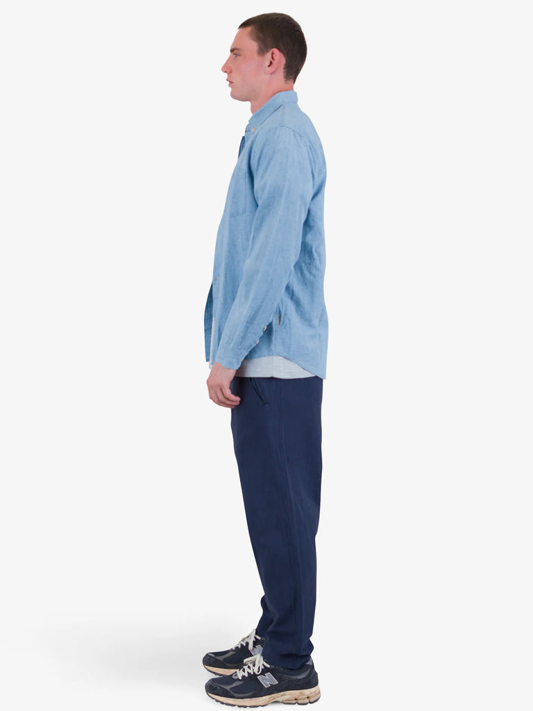 Folk Relaxed Fit Shirt in Indigo Microcheck